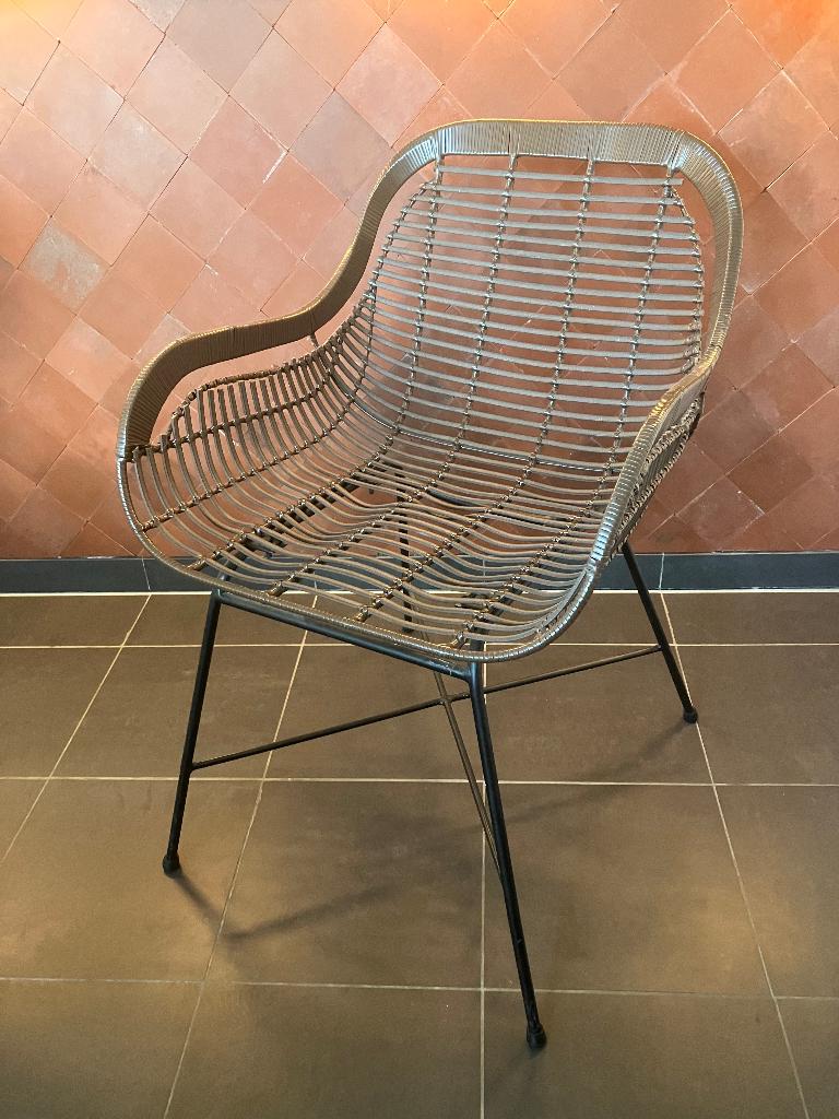 Fauteuil in vintage stijl, design fauteuil, Ophalen, Gebruikt, Minder dan 75 cm, Metaal