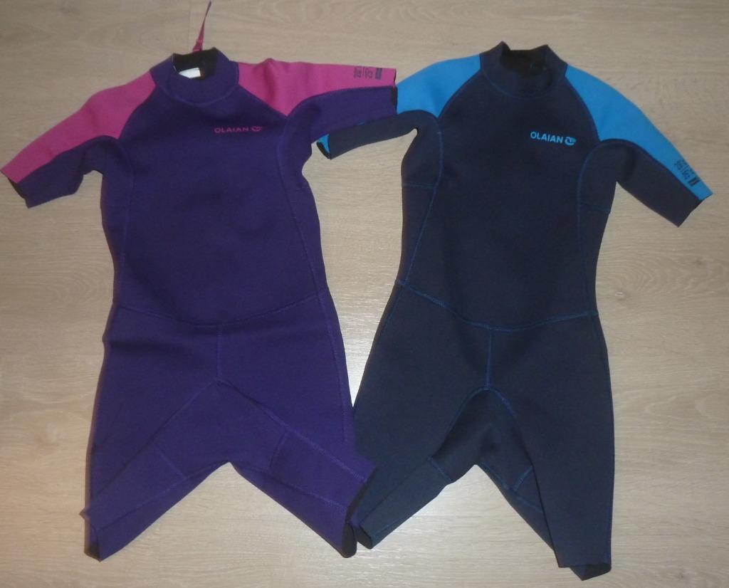 shorty - wetsuit 6 jaar  €10/st  ENKEL NOG PAARS/ROZE, Ophalen, Kind, Zo goed als nieuw, Wetsuit