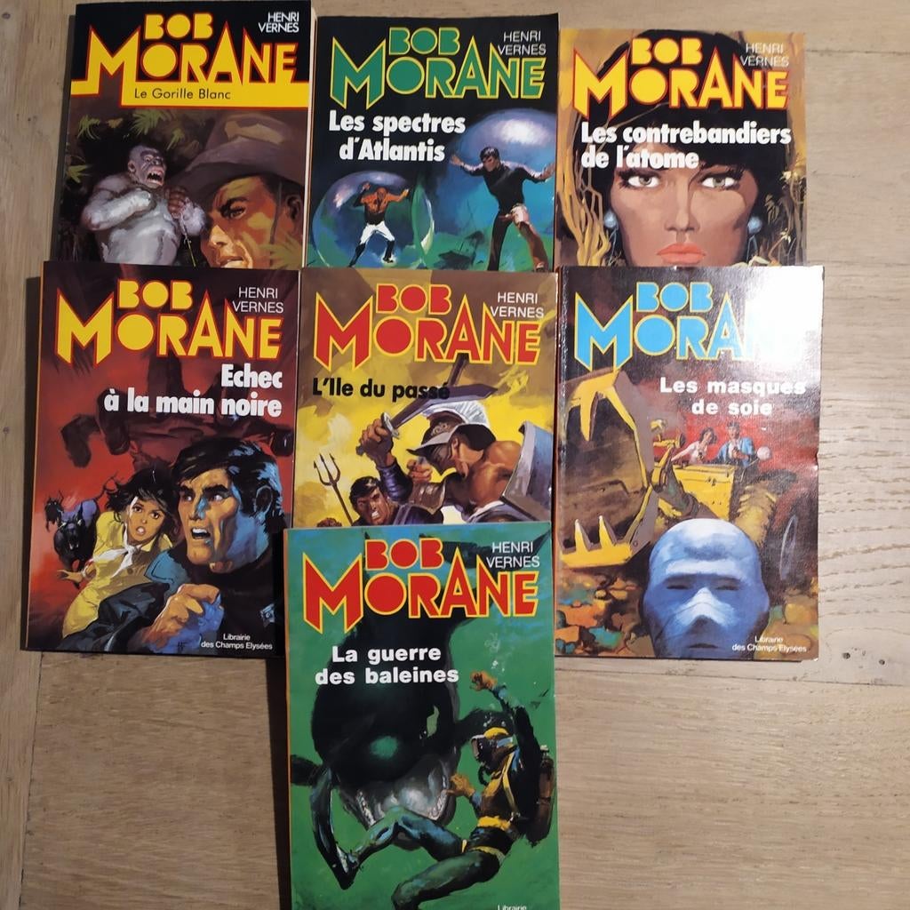 Lot 7 Bob Morane Champs-Élysées 7, 16, 17, 18, 22, 25, 30, Livres, Enlèvement ou Envoi, Henri Vernes