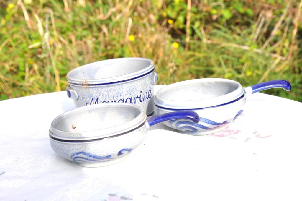 ensemble faience style gres gris bleu, Enlèvement ou Envoi, Comme neuf, Céramique, Récipient(s)