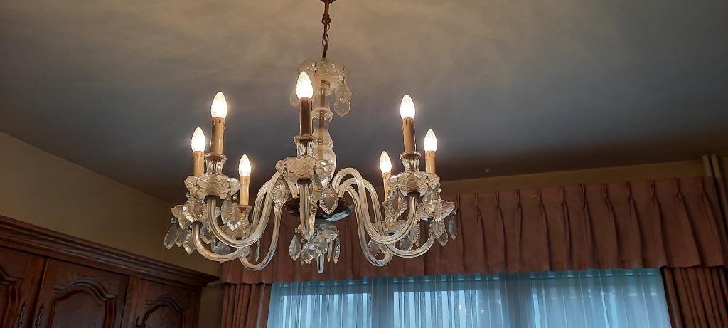 Glazen luster met belletjes, Antiek en Kunst, Antiek | Glaswerk en Kristal, Ophalen