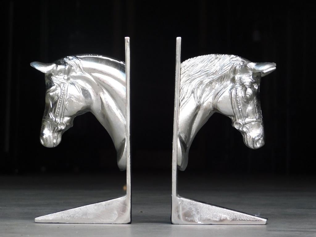 Set van 2 - boekensteun Paard - alu nikkel, Ophalen of Verzenden