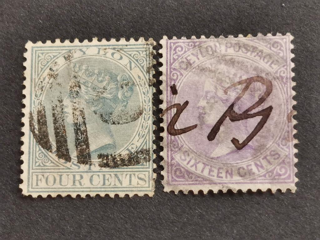 Ceylon 1872 - Koningin Victoria, Postzegels en Munten, Ophalen of Verzenden, Gestempeld, Zuid-Azië