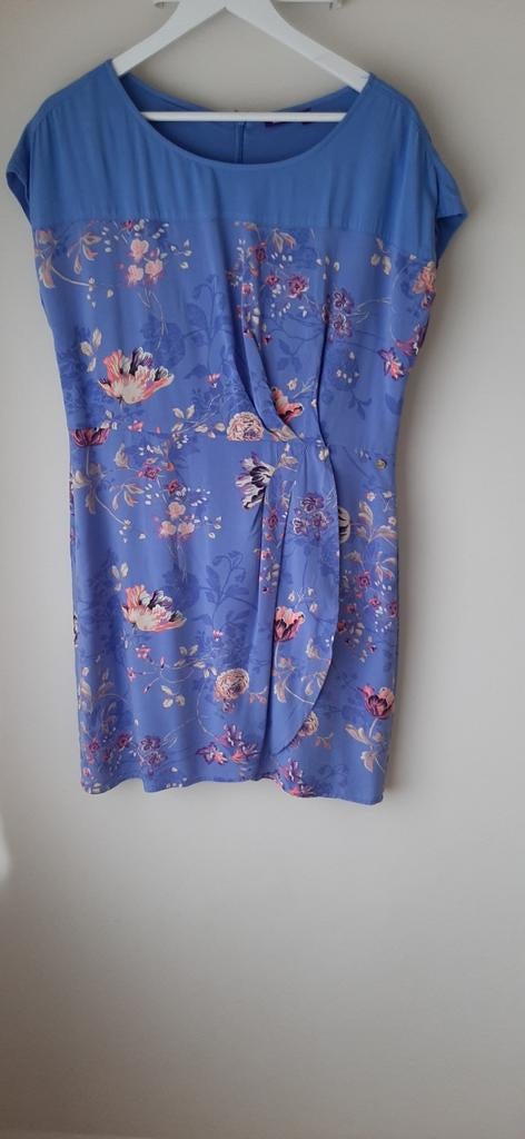 Blauwe jurk met bloemenprint ( Mexx), Ophalen, Maat 38/40 (M)