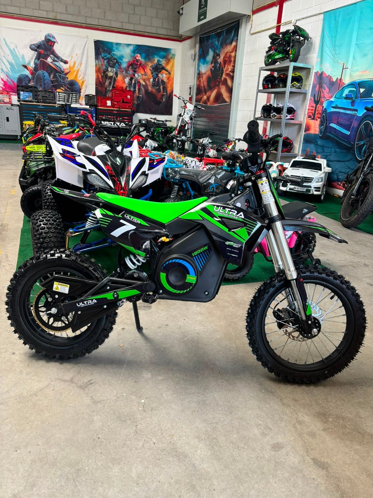 Nieuw Snelle Dirtbike Groen Elektrisch 65km/h 1800W 48V, Ophalen of Verzenden, Nieuw