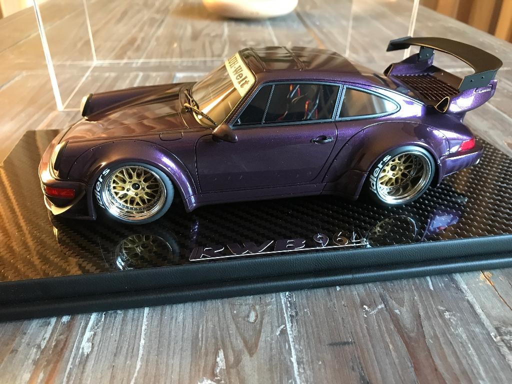 porsche 964 RWB paars 1:18, Ophalen of Verzenden, Nieuw, Auto