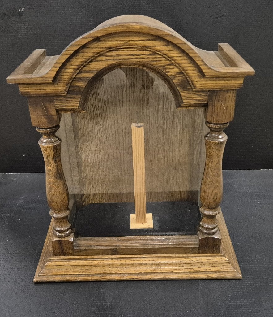 Antieke Eikenhouten Kapel / Beeldvitrine – 45 cm, Antiek en Kunst, Ophalen