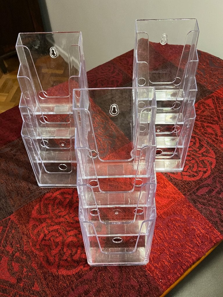 3 porte-brochures transparents - 5 euro pour les trois!, Réception ou Hall d'entrée, Enlèvement, Neuf, sans emballage, Bureau