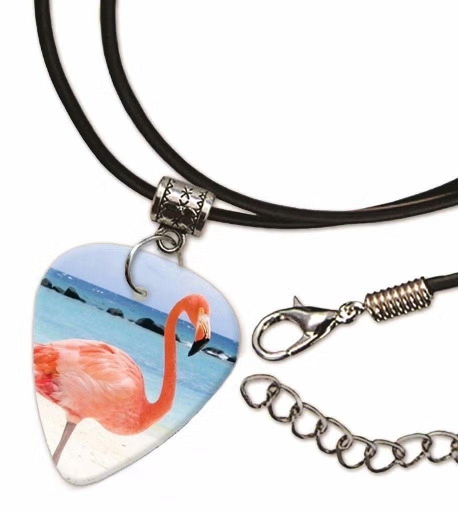 Flamingo plectrum ketting, sleutelhanger of oorbellen, Ophalen of Verzenden, Nieuw