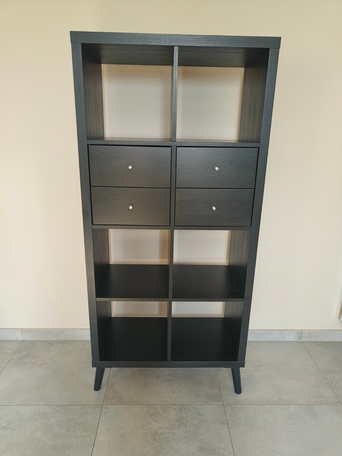 IKEA KALLAX 8 vakkenkast met 4 lades en 'Pretty Pegs' poten, Ophalen, Gebruikt, 50 tot 100 cm, 150 tot 200 cm