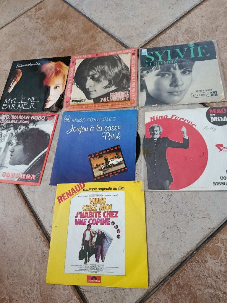 Lot de 7 singles français, Enlèvement ou Envoi, Utilisé, 7 inch, Pop