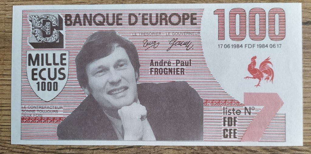 « 1000 écus » FDF (Front Démocratique des Francophones), Enlèvement ou Envoi, Billets en vrac
