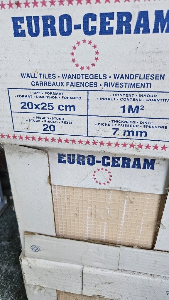Tegels, Ophalen, Nieuw, 10 m² of meer, Wandtegels