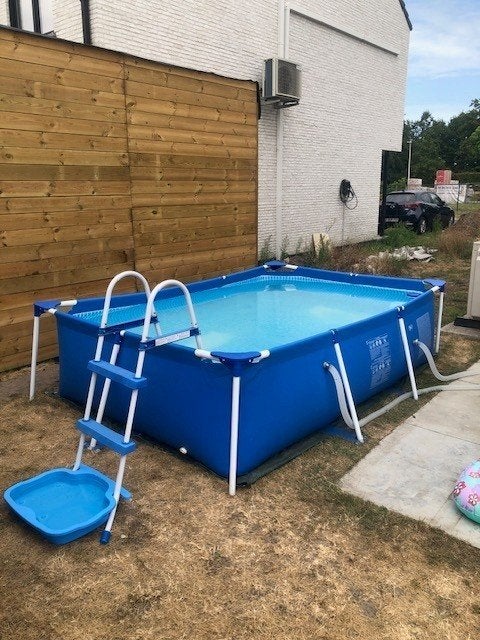 Zwembad Intex 200x300x75 + toebehoren, Tuin en Terras, Ophalen, Gebruikt, Afdekzeil