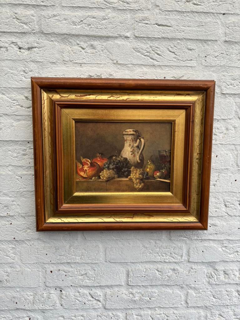 Klassiek stilleven olieverfschilderij (kopie) van Chardin, Enlèvement ou Envoi