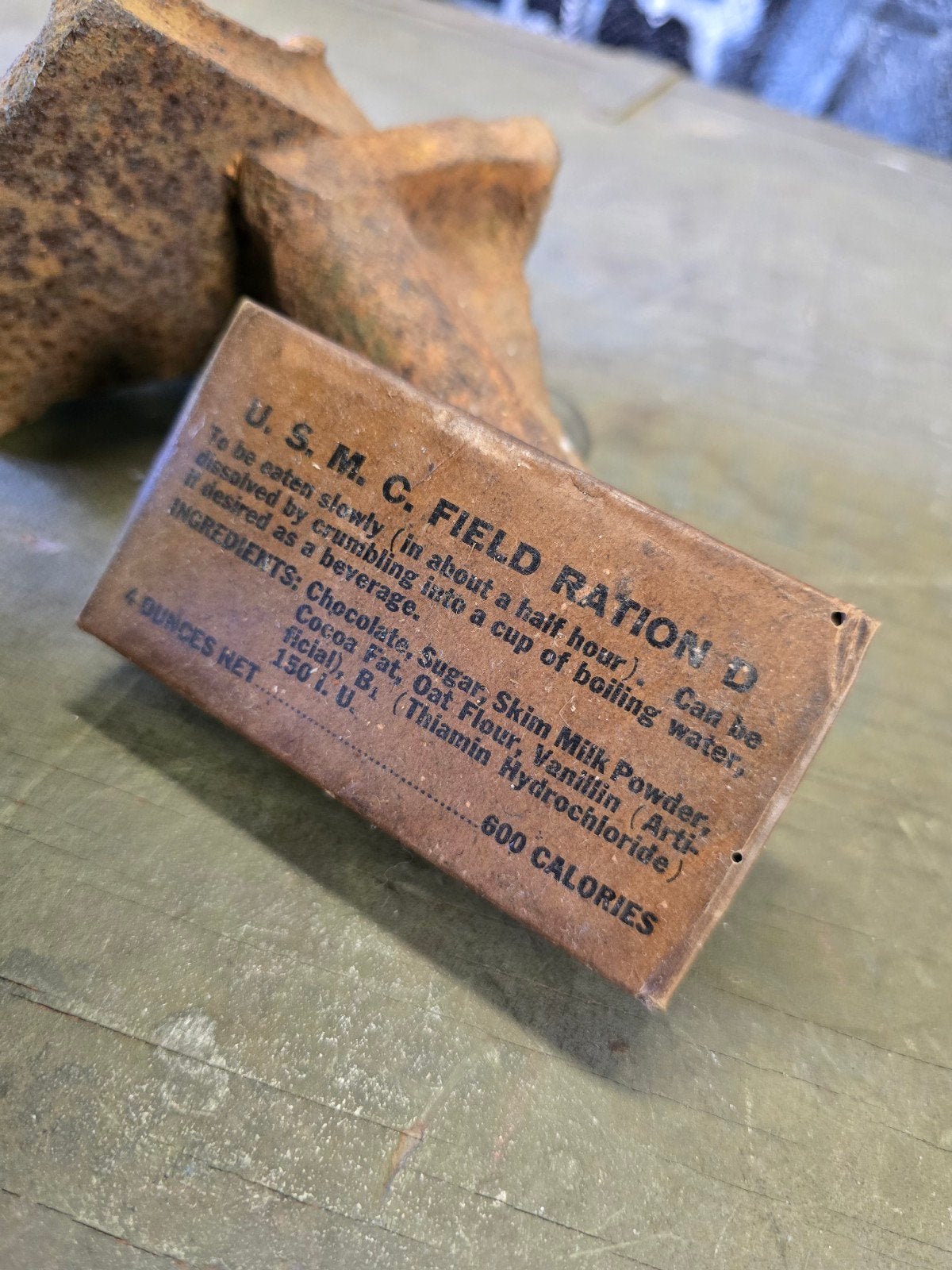 WWII USMC field ration D - Wrighley Jr Co., Ophalen of Verzenden, Marine