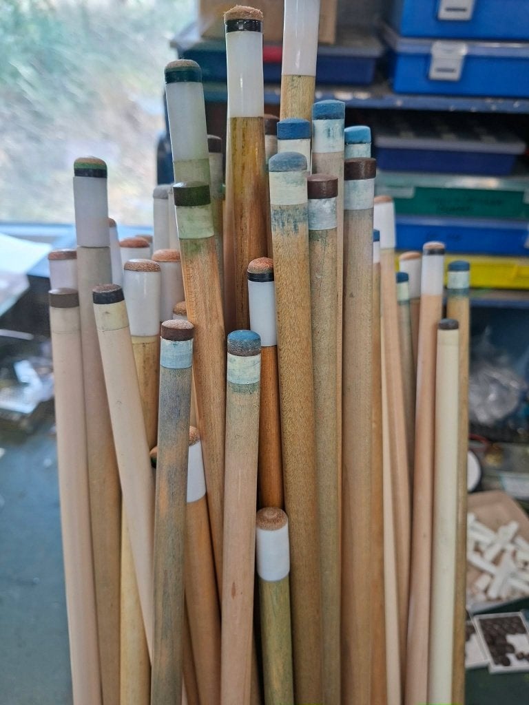Sets van 10 gebruikte keuen voor 90 euro., Enlèvement, Utilisé, Queue ou Boules