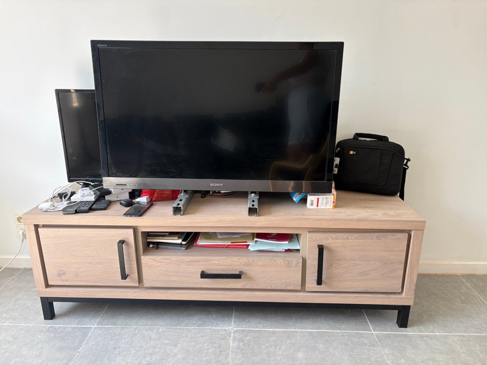 Meuble TV moderne - Modern tv-meubel, Maison & Meubles, Enlèvement, Chêne