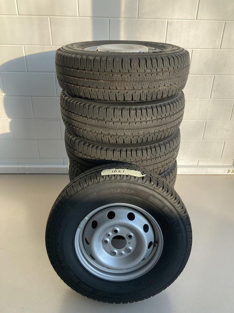 4 Ducato heavy chassis Camper velgen + 225-75-16 CP 116Q Mic, Ophalen, -, Banden en Velgen, -