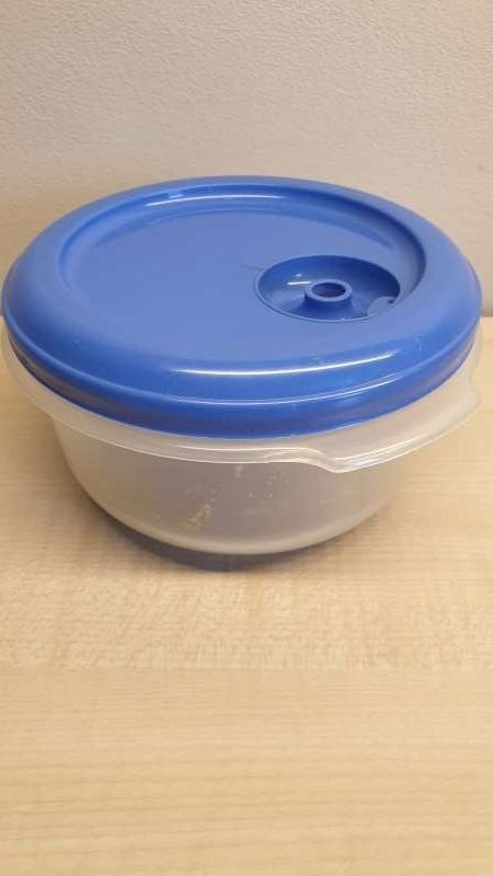 Potje voor microgolfoven, voorraadpotje, met luchtvntiel, Huis en Inrichting, Keuken | Tupperware, Ophalen, Blauw