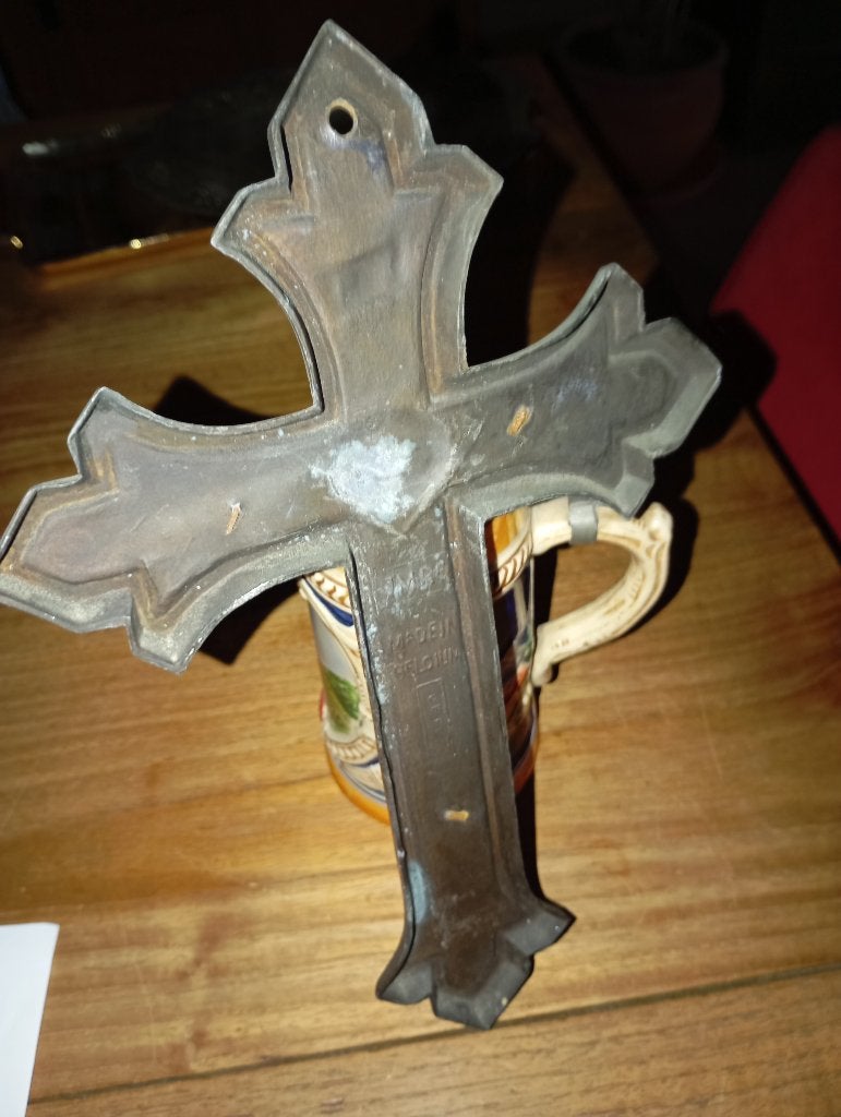 Vintage Belgisch bronzen kruisbeeld, Antiek en Kunst, Ophalen