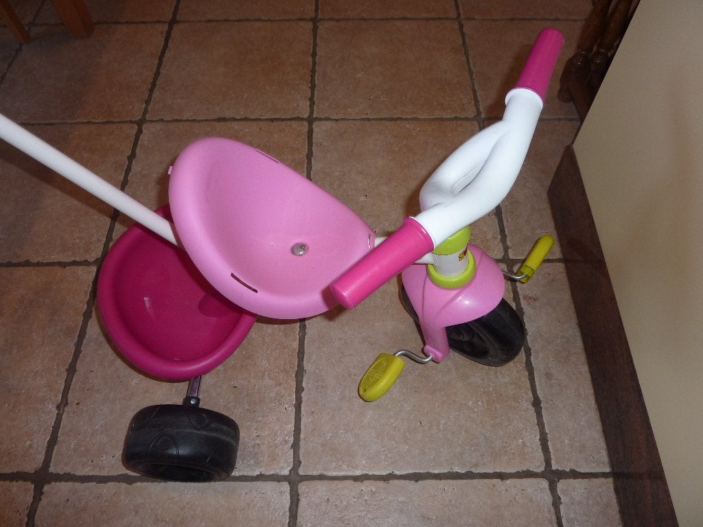 driewieler Smoby, Ophalen, Gebruikt, Duwstang