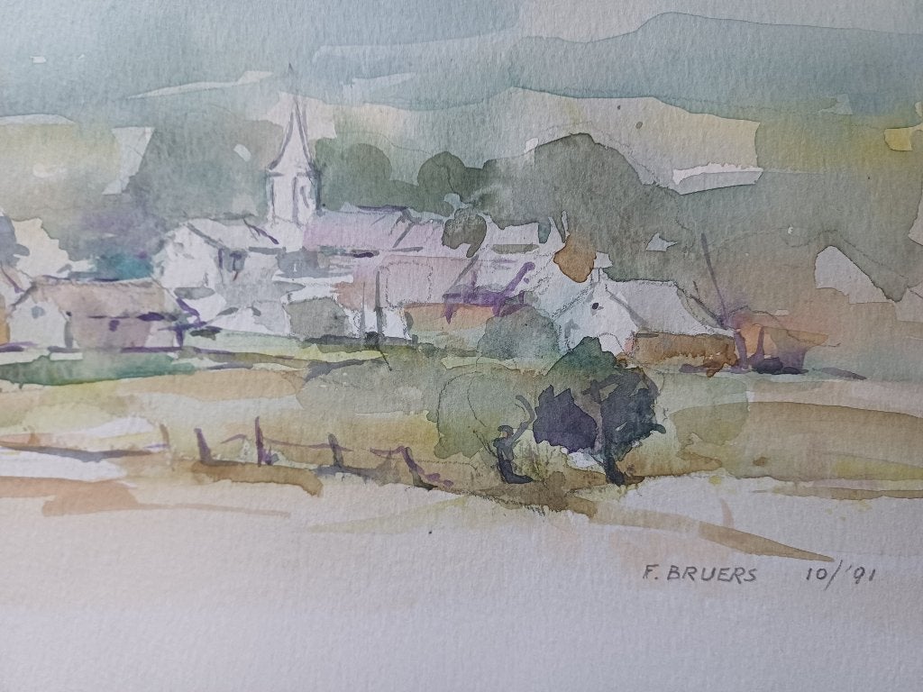 6 aquarellen Frans Bruers,  niet ingelijst, nieuw., Ophalen, Handgeschilderd, Bloemen