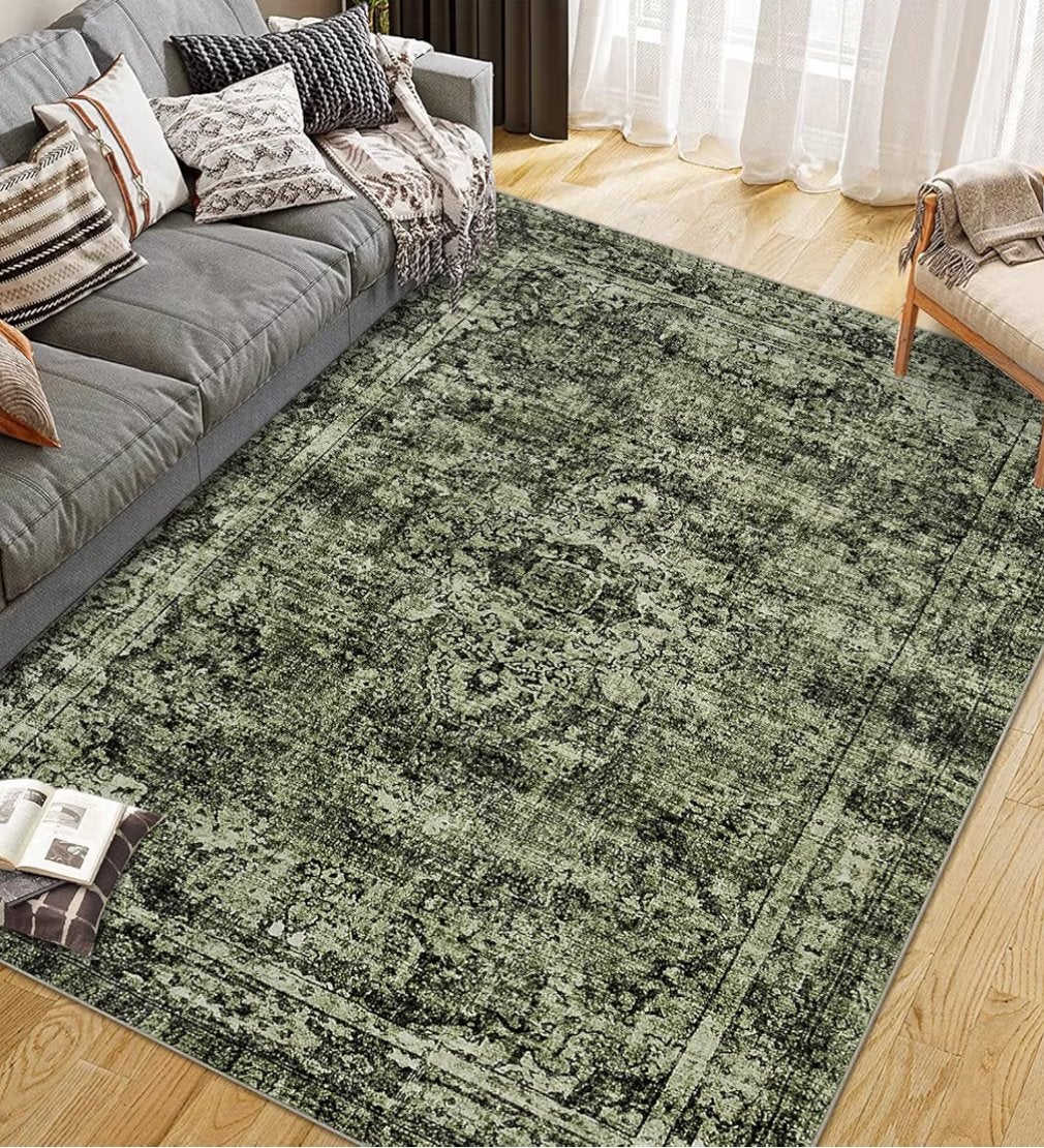 Tapis style bohème vert 200x 290, Maison & Meubles, Ameublement | Tapis & Moquettes, 200 cm ou plus, 200 cm ou plus, Rectangulaire