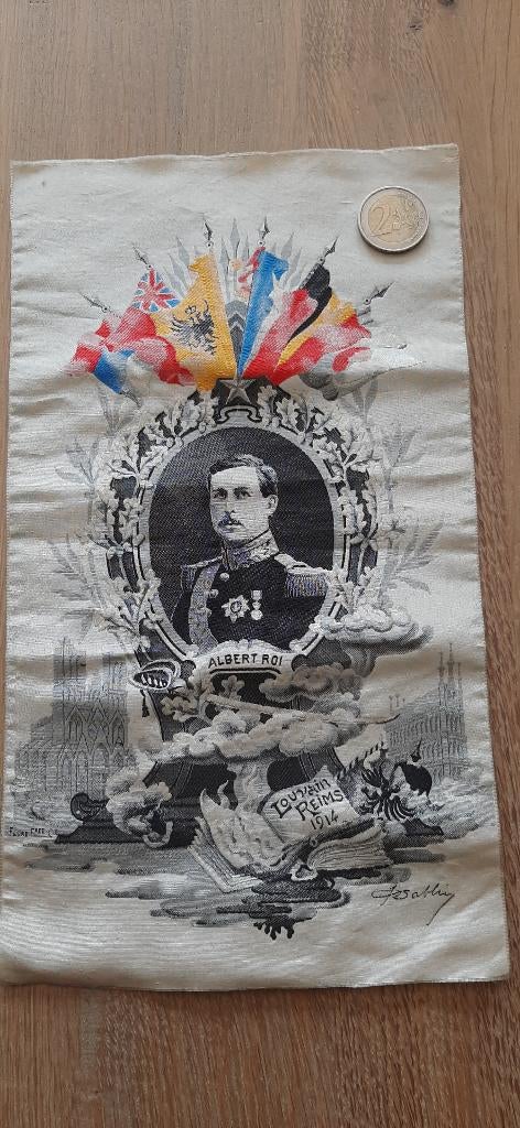Mooi borduurwerkje van koning Albert I, Ophalen of Verzenden, Zo goed als nieuw, Overige typen
