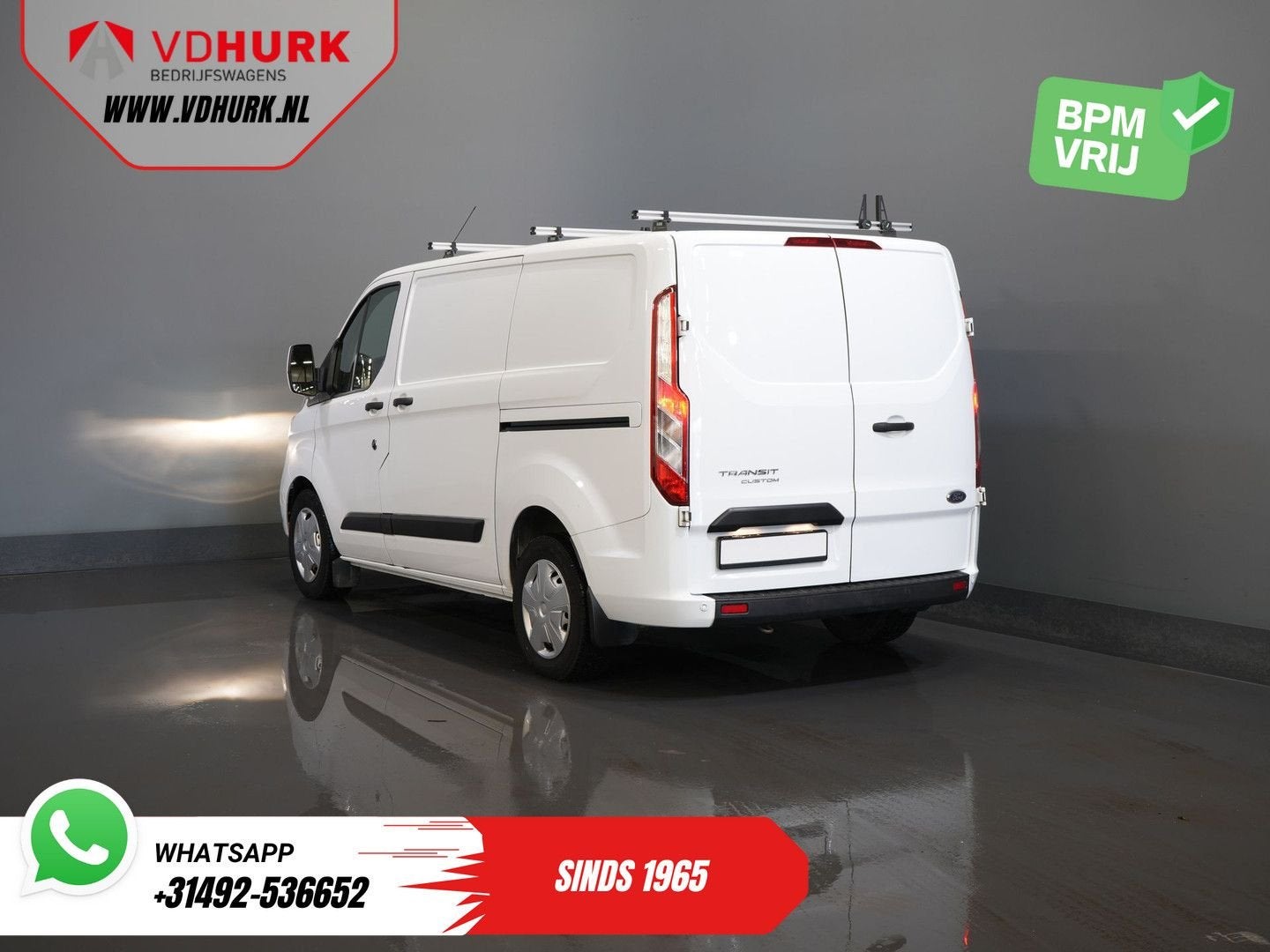 Ford Transit Custom 2.0 TDCI 130 pk Aut. 2x Schuifdeur/ Stan, Automaat, Parkeersensor, Wit, Bedrijf