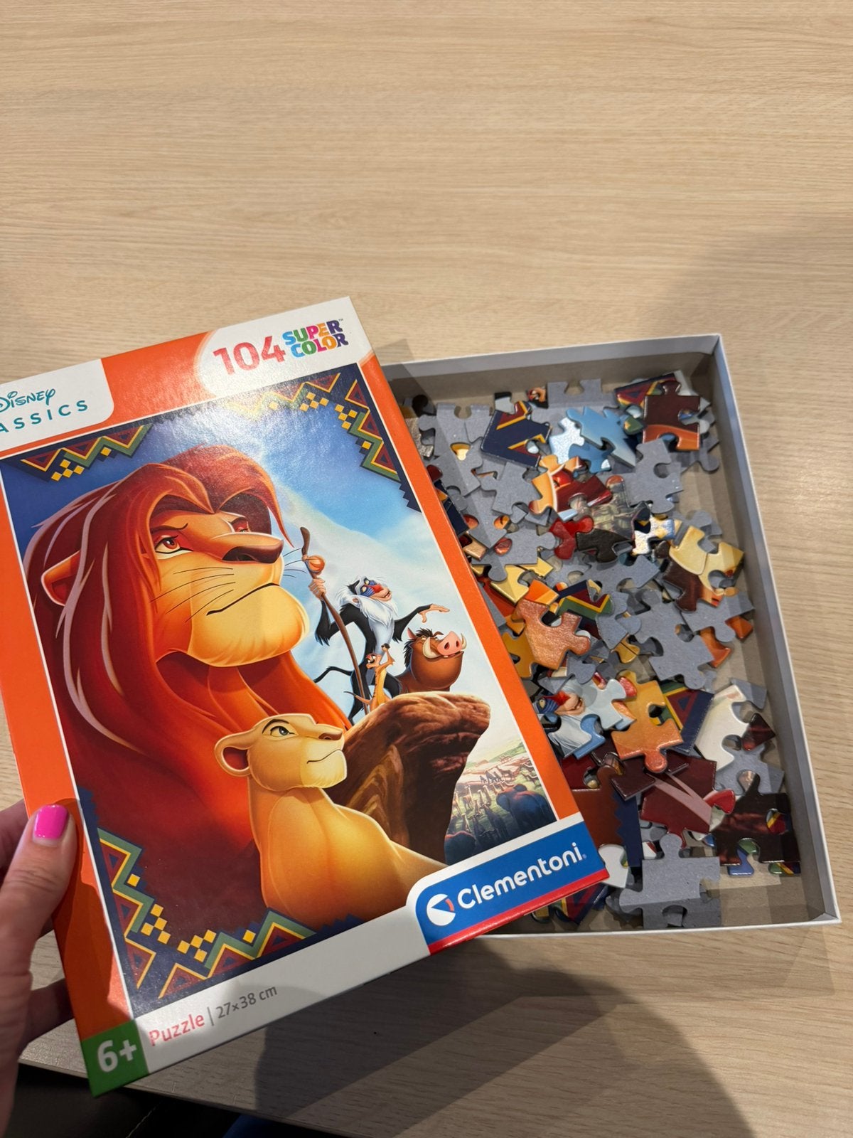 Puzzel the lion king 104 stuks, Ophalen, Zo goed als nieuw