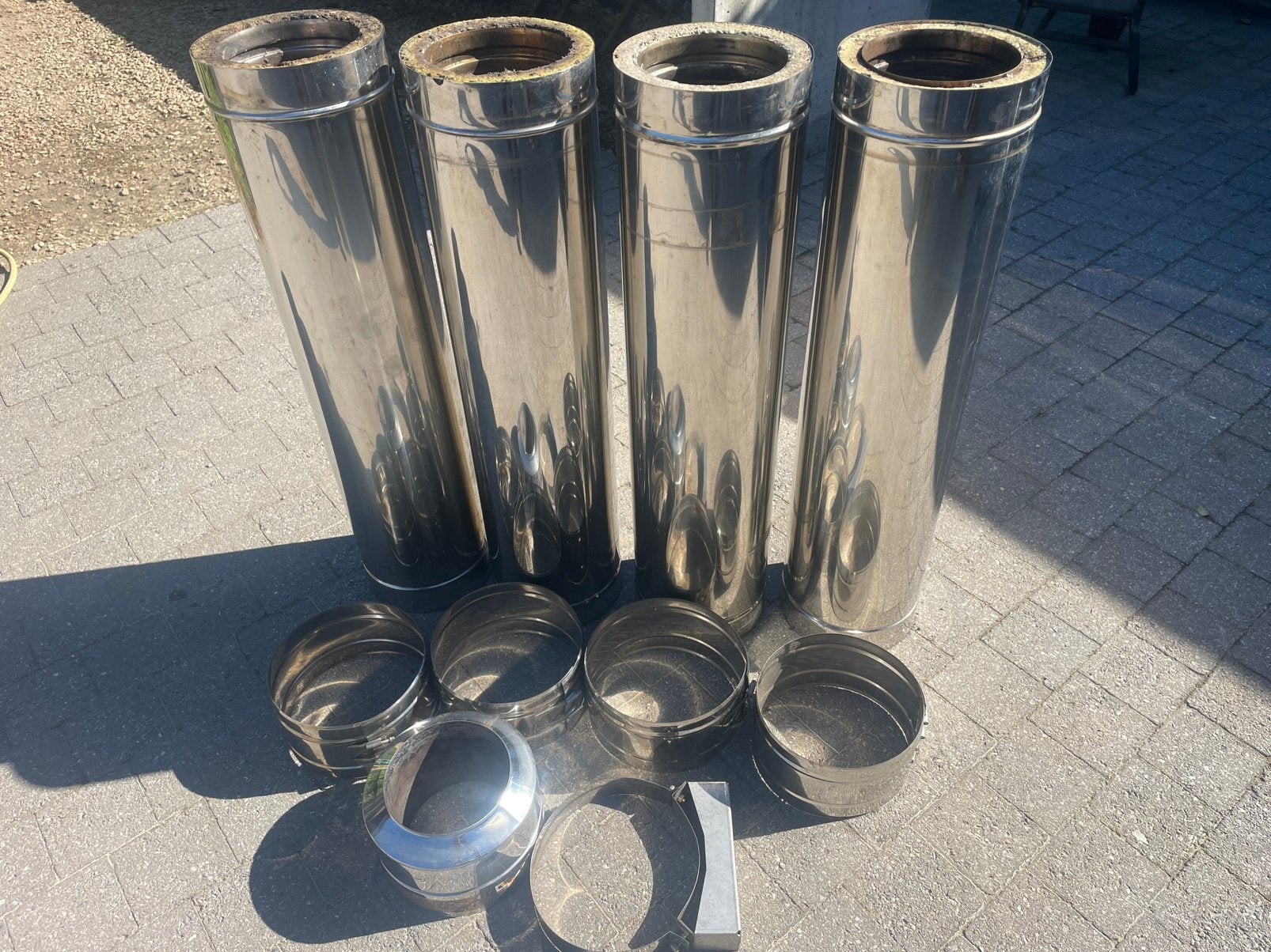 Inox kachelpijp jeremias 180, Ophalen, Gebruikt