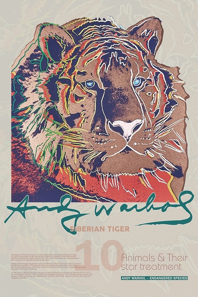 10 Affiches Andy Warhol Endangered Species III, Antiek en Kunst, Kunst | Litho's en Zeefdrukken, Ophalen of Verzenden