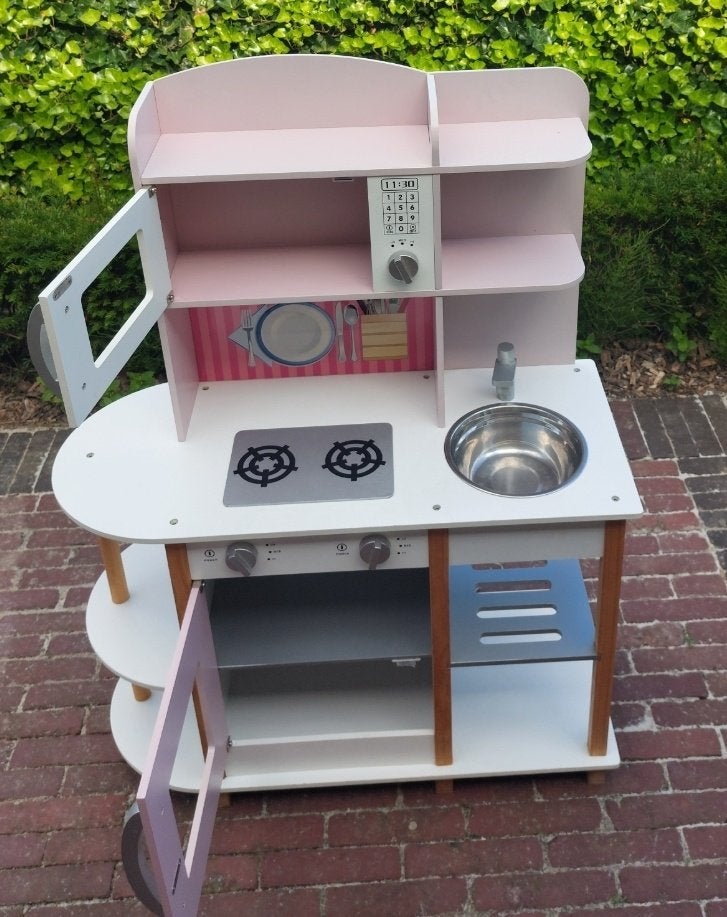 houten speelgoed keukentje kinderen, Enfants & Bébés, Jouets | Jouets en bois, Comme neuf, Meuble ou Kitchenette, Enlèvement