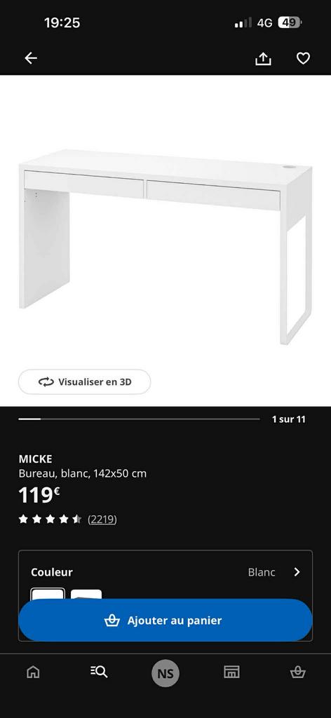 Bureau ikea, Enlèvement, Comme neuf