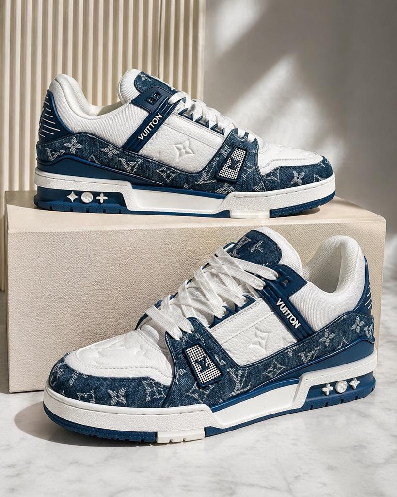 Sneaker LV Trainer, Vêtements | Hommes, Chaussures, Enlèvement ou Envoi, Comme neuf, Bleu, Baskets