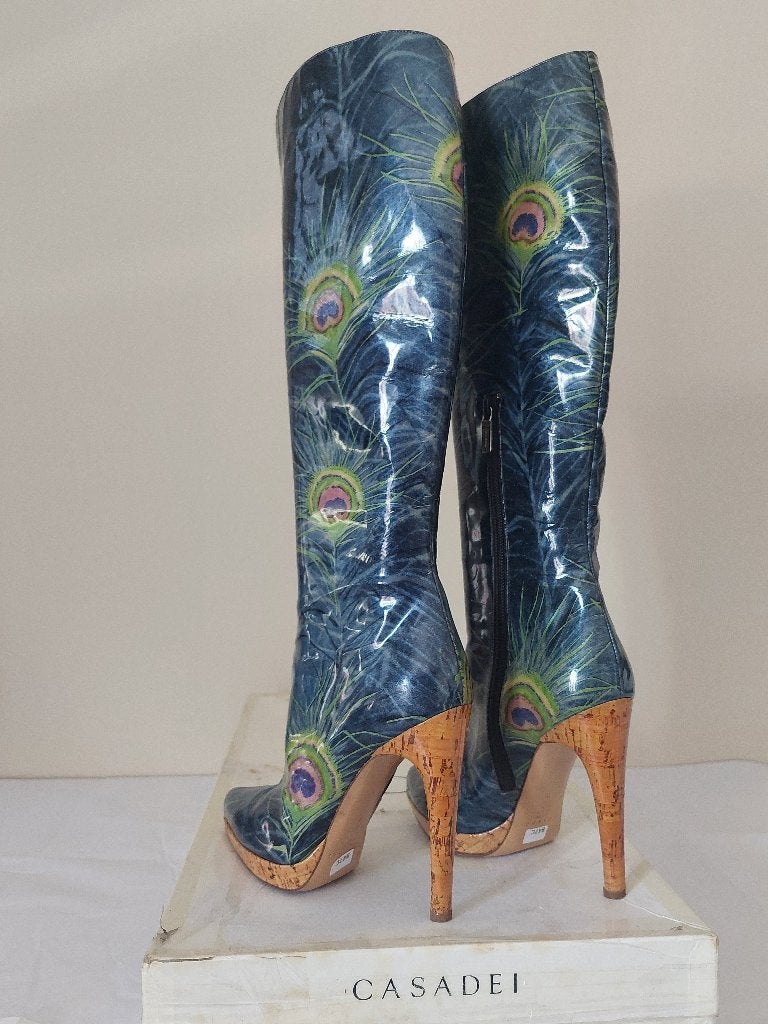 847C* Casadei - sexy bottes full cuir high heels (37), Enlèvement ou Envoi, Porté, Bleu, Casadei