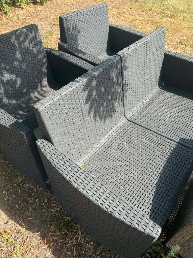 Loungeset/tuinset Allibert, Tuin en Terras, Ophalen, 4 zitplaatsen, Kunststof, Gebruikt