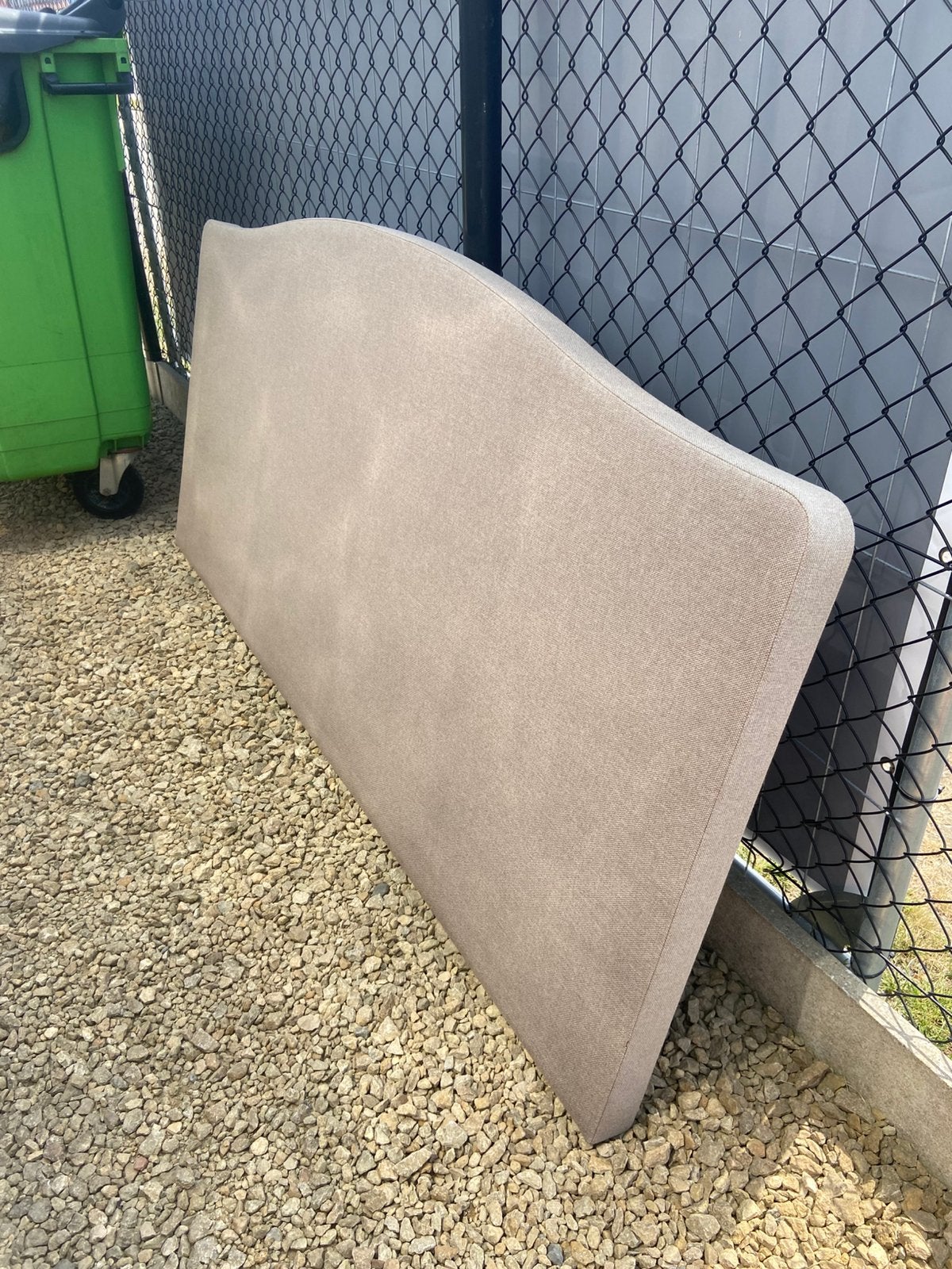 Bedwand in stof - taupe kleur, Enlèvement, Utilisé, Deux personnes, 200 cm