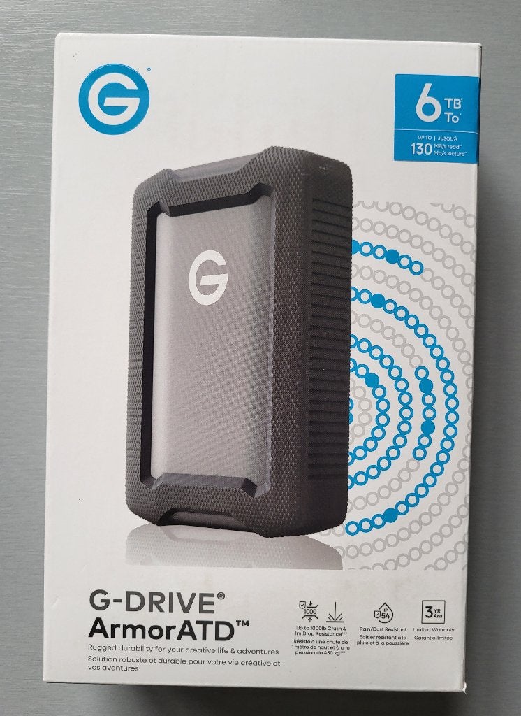 Disque dur externe G-Drive ArmorATD - 6 To Neuf, Ophalen of Verzenden, Nieuw, Extern, Overige aansluitingen