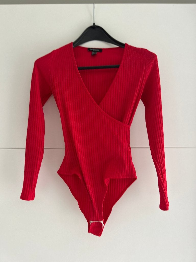 Rode body met lange mouwen, New Look, Ophalen of Verzenden, Zo goed als nieuw, Maat 36 (S)