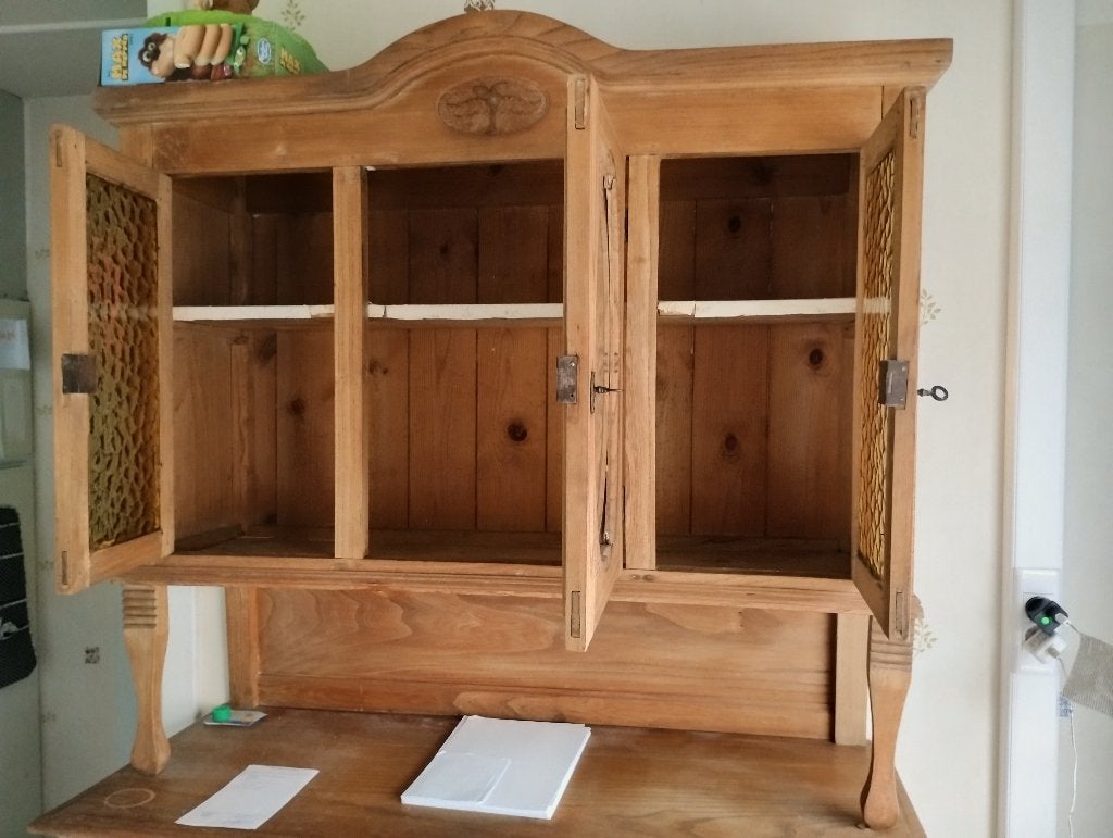 Tweedelige dressoir/kast, Huis en Inrichting, Ophalen, Gebruikt, Zie foto's, Met deur(en)