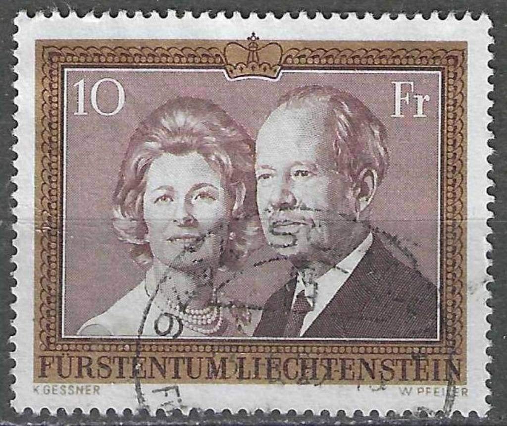 Liechtenstein 1974 - Yvert 557 - Couple royal (ST), Envoi, Affranchi