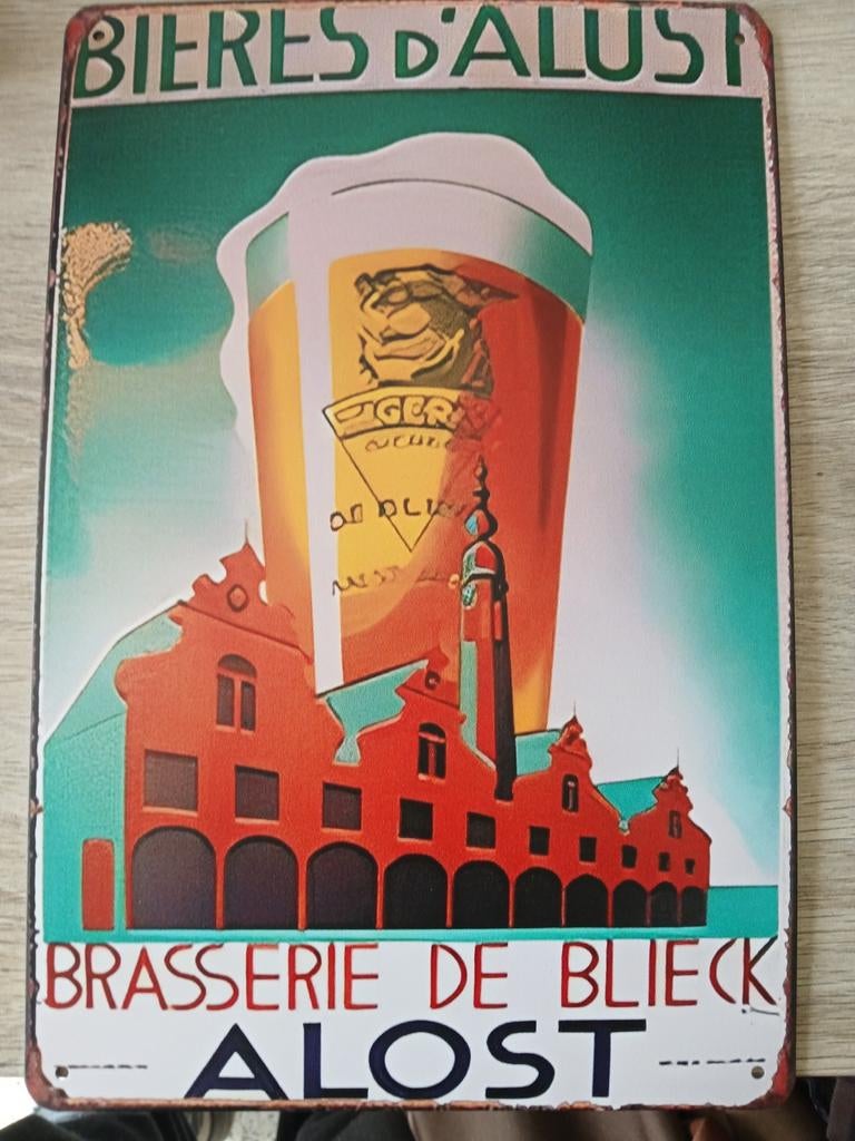Brasserie De Blik Alost beer & dalost.. placard 20 x 30 cm, Enlèvement ou Envoi