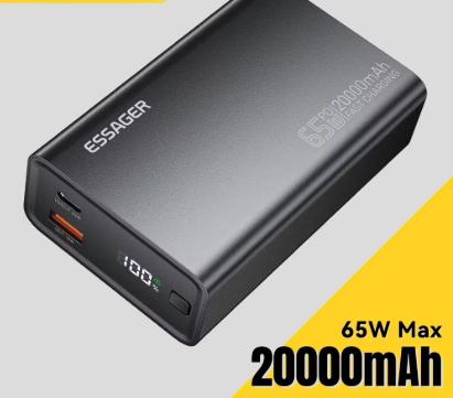 Essager Powerbank 20000 mAh – 65W Fast Charge – Nieuw
