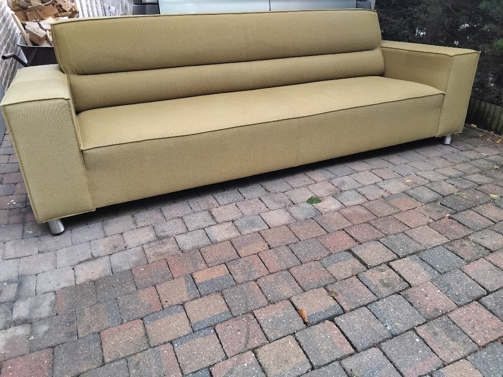 3 zit zetel olijfgroen 265 cm, Ophalen, Gebruikt, Stof