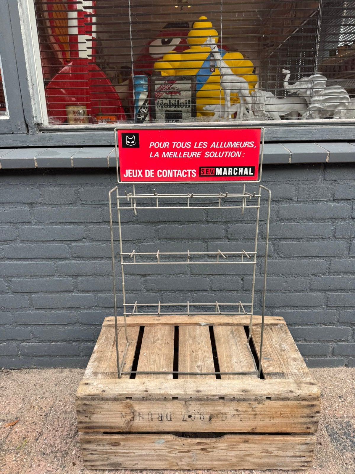 Marchal oud winkel reclame rek, Reclamebord, Gebruikt, ., Ophalen of Verzenden