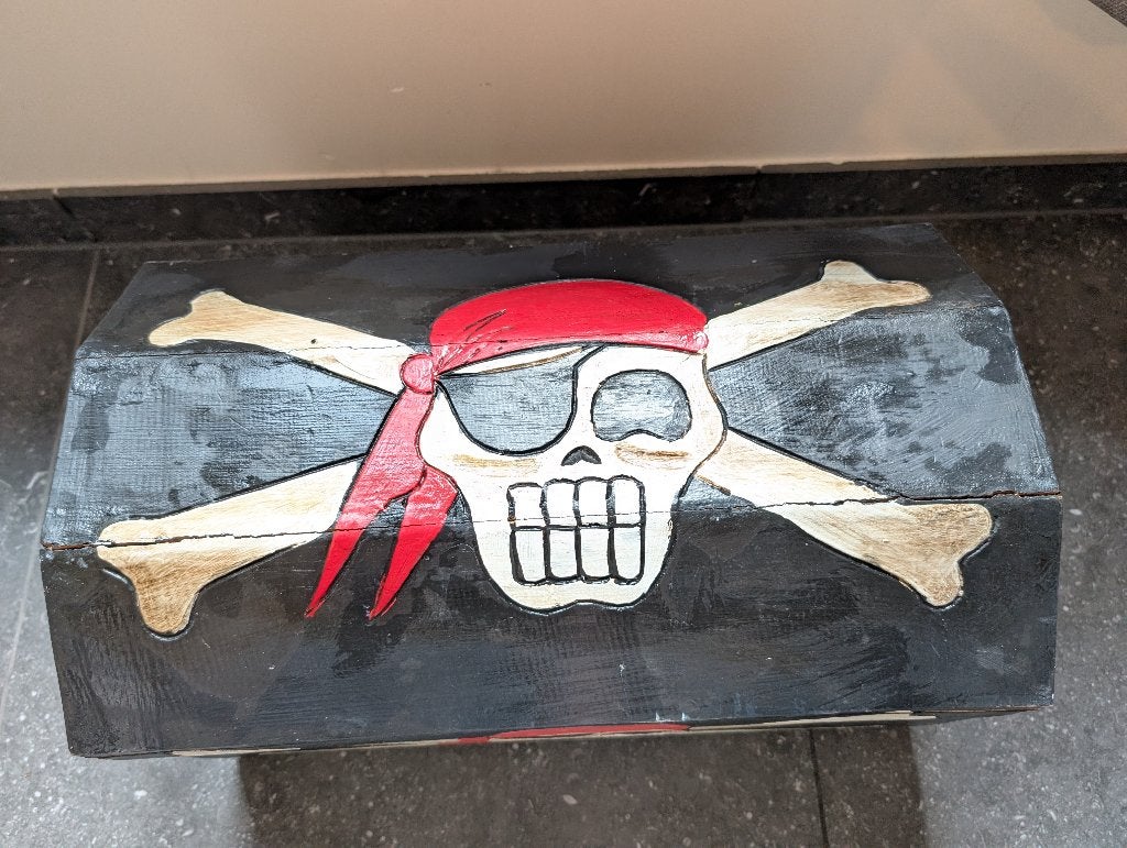 Houten piratenkist, Ophalen, Gebruikt, Hout