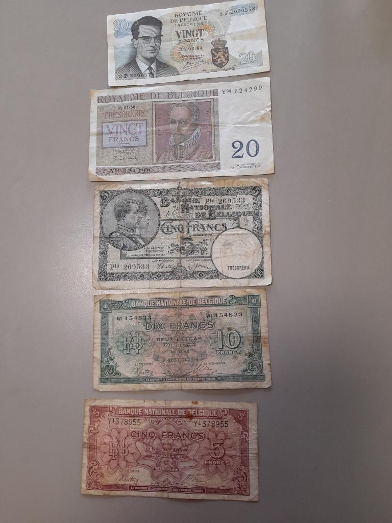 Oud geld Belgie.Samen 20 euro., Postzegels en Munten, Ophalen