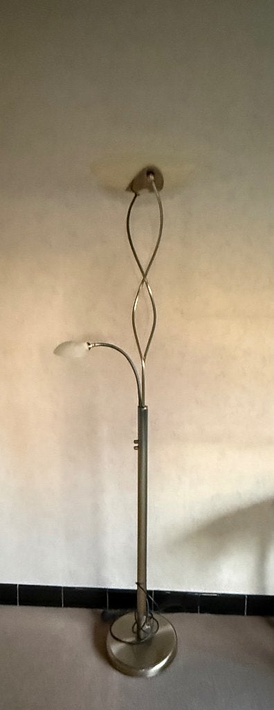 Staanlamp mét leeslamp, Ophalen, Gebruikt, Glas